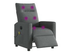 Poltrona reclinável de massagens elétrica tecido cinza-escuro SHL552768
