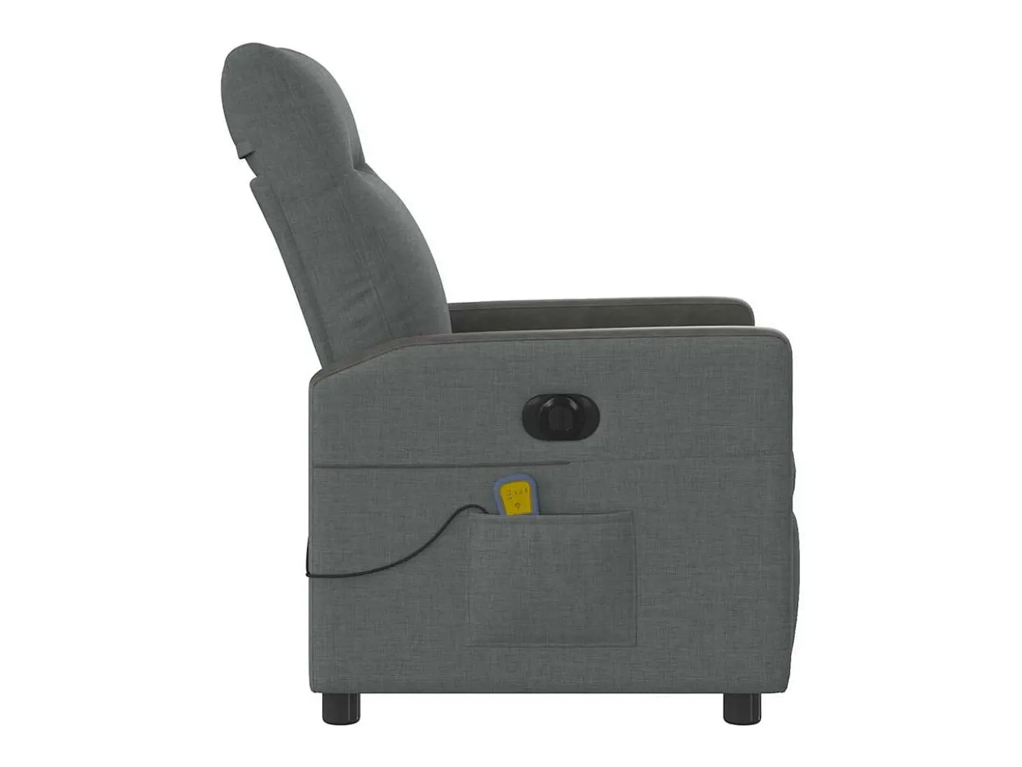Poltrona reclinável de massagens elétrica tecido cinza-escuro SHL552768