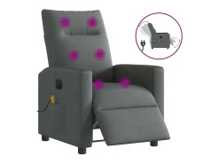 Poltrona reclinável de massagens elétrica tecido cinza-escuro SHL552768