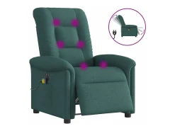 Poltrona reclinável de massagens elétrica tecido verde-escuro SHL783868