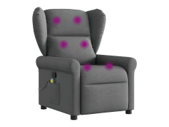 Poltrona reclinável de massagem em tecido cinza escuro SHL203114