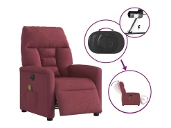 Poltrona reclinável de massagens elétrica tecido vermelho tinto SHL69680