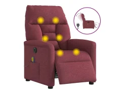 Poltrona reclinável de massagens elétrica tecido vermelho tinto SHL69680