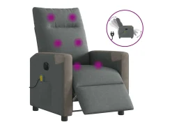 Poltrona reclinável de massagens elétrica tecido cinza-escuro SHL576713