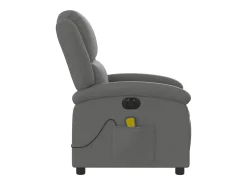 Poltrona reclinável de massagens elétrica tecido cinza-escuro SHL121715