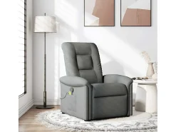 Poltrona reclinável de massagem em tecido cinza escuro SHL221787