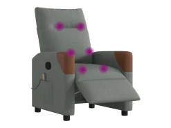Poltrona reclinável de massagens elétrica tecido cinza-escuro SHL518767