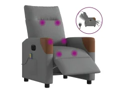 Poltrona reclinável de massagens elétrica tecido cinza-escuro SHL518767