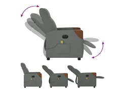Poltrona reclinável de massagens elétrica tecido cinza-escuro SHL518767
