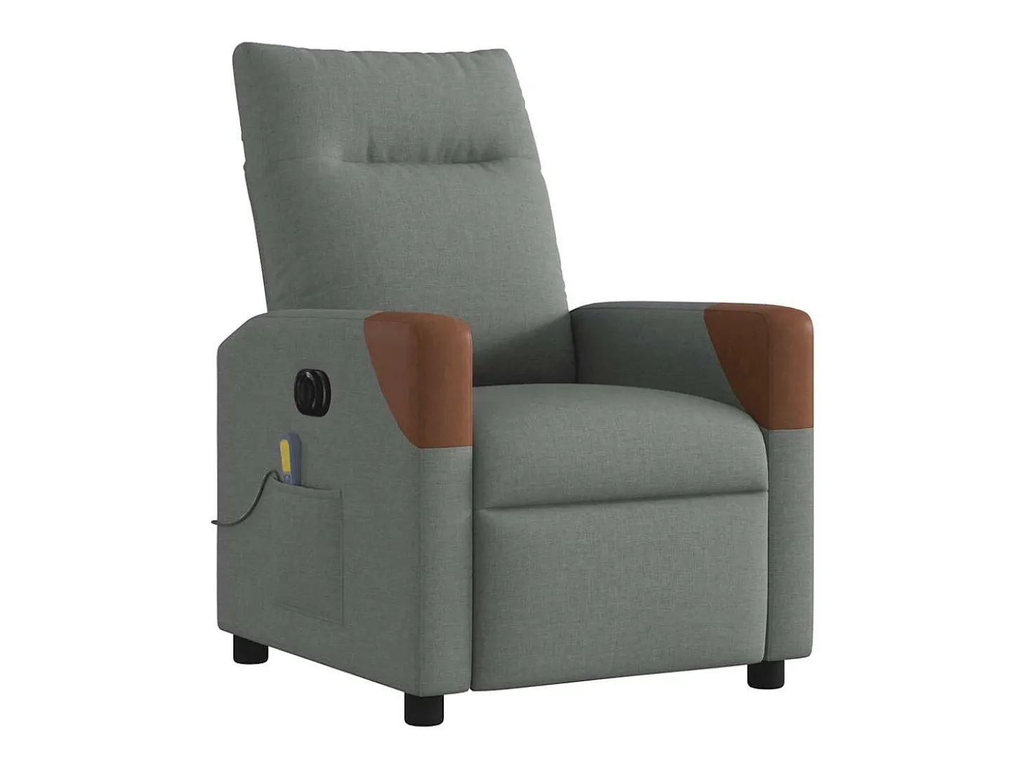 Poltrona reclinável de massagens elétrica tecido cinza-escuro SHL518767