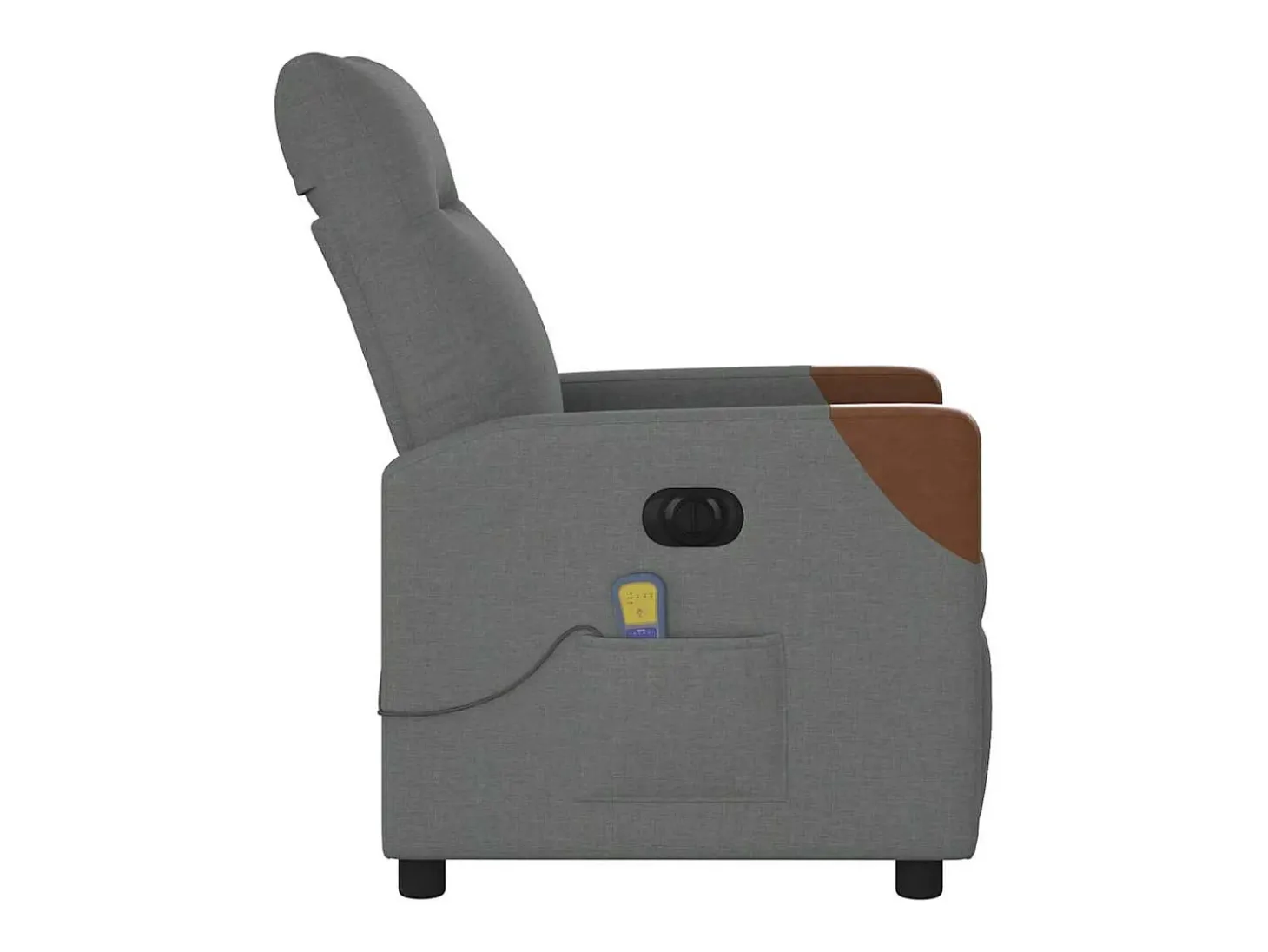 Poltrona reclinável de massagens elétrica tecido cinza-escuro SHL518767