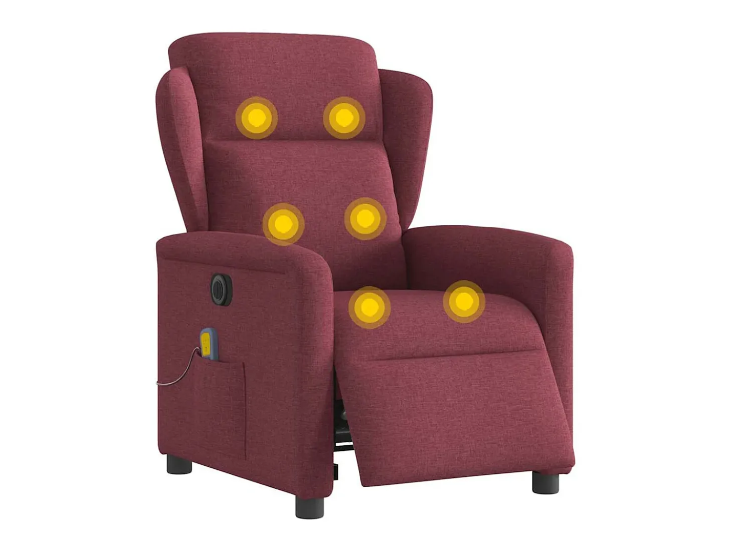 Poltrona reclinável de massagens elétrica tecido vermelho tinto SHL813181