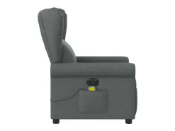 Poltrona reclinável de massagens elétrica tecido cinza-escuro SHL38963