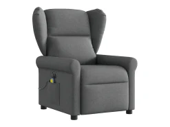 Poltrona reclinável de massagens elétrica tecido cinza-escuro SHL38963