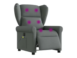 Poltrona reclinável de massagens elétrica tecido cinza-escuro SHL38963