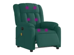 Poltrona reclinável de massagens elétrica tecido verde-escuro SHL935936