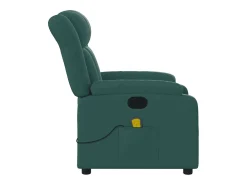 Poltrona reclinável de massagens elétrica tecido verde-escuro SHL935936