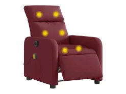 Poltrona reclinável de massagens elétrica tecido vermelho tinto SHL745020