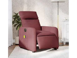 Poltrona reclinável de massagens elétrica tecido vermelho tinto SHL745020