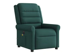 Poltrona reclinável de massagens elétrica tecido verde-escuro SHL370838