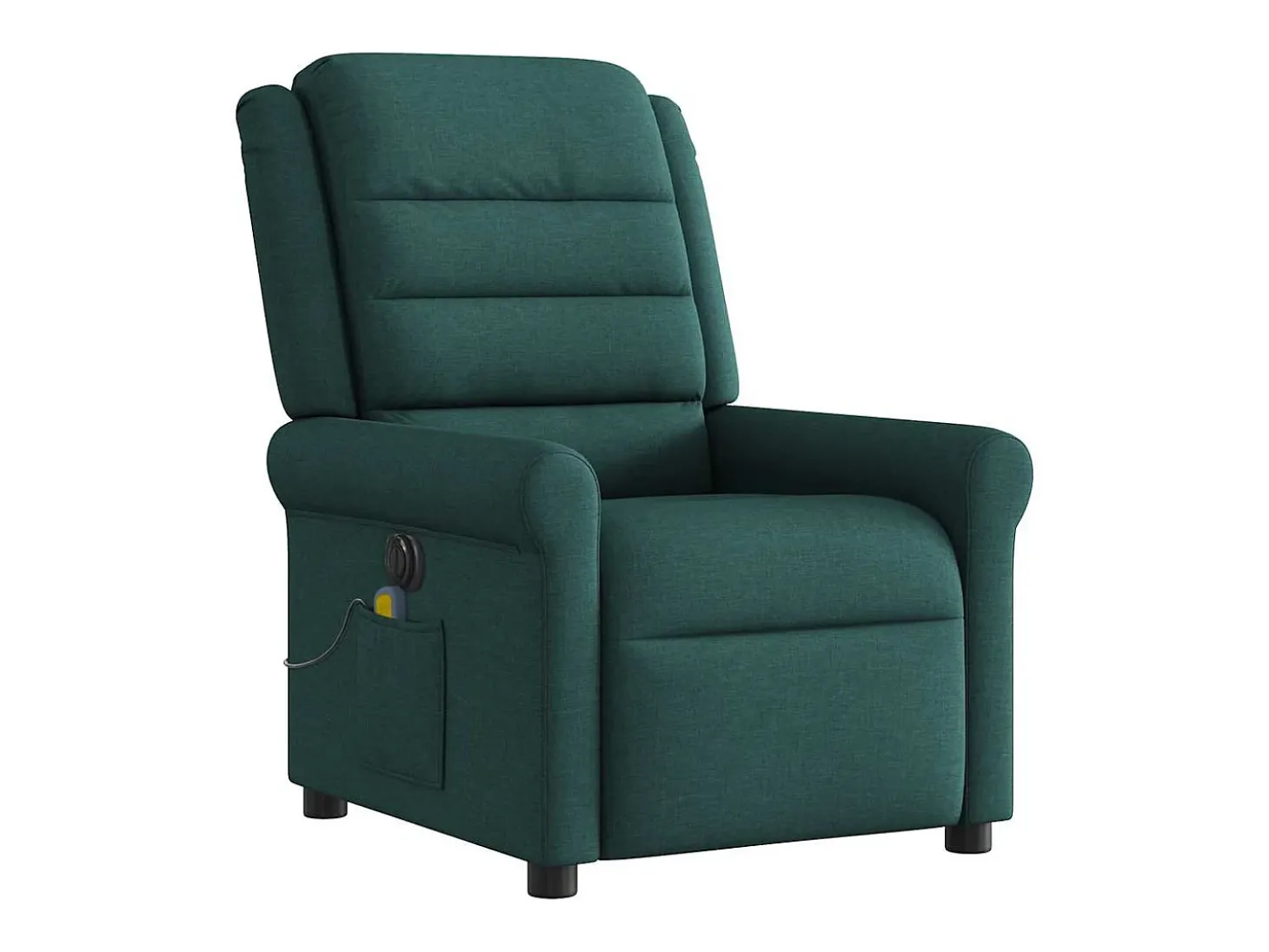 Poltrona reclinável de massagens elétrica tecido verde-escuro SHL370838