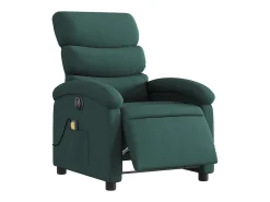 Poltrona reclinável de massagens elétrica tecido verde-escuro SHL953568