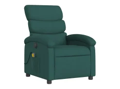Poltrona reclinável de massagens elétrica tecido verde-escuro SHL953568