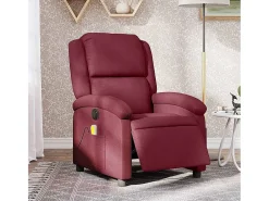 Poltrona reclinável de massagens elétrica tecido vermelho tinto SHL614459