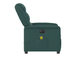 Poltrona reclinável de massagens elétrica tecido verde-escuro SHL382449