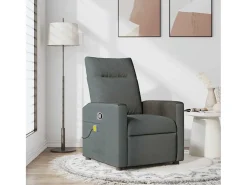 Poltrona reclinável de massagem em tecido cinza escuro SHL650100