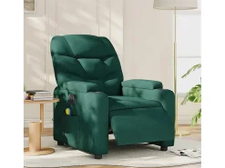 Poltrona reclinável de massagens elétrica tecido verde-escuro SHL288795