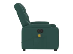 Poltrona reclinável de massagens elétrica tecido verde-escuro SHL288795