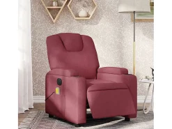 Poltrona reclinável de massagens elétrica tecido vermelho tinto SHL601625