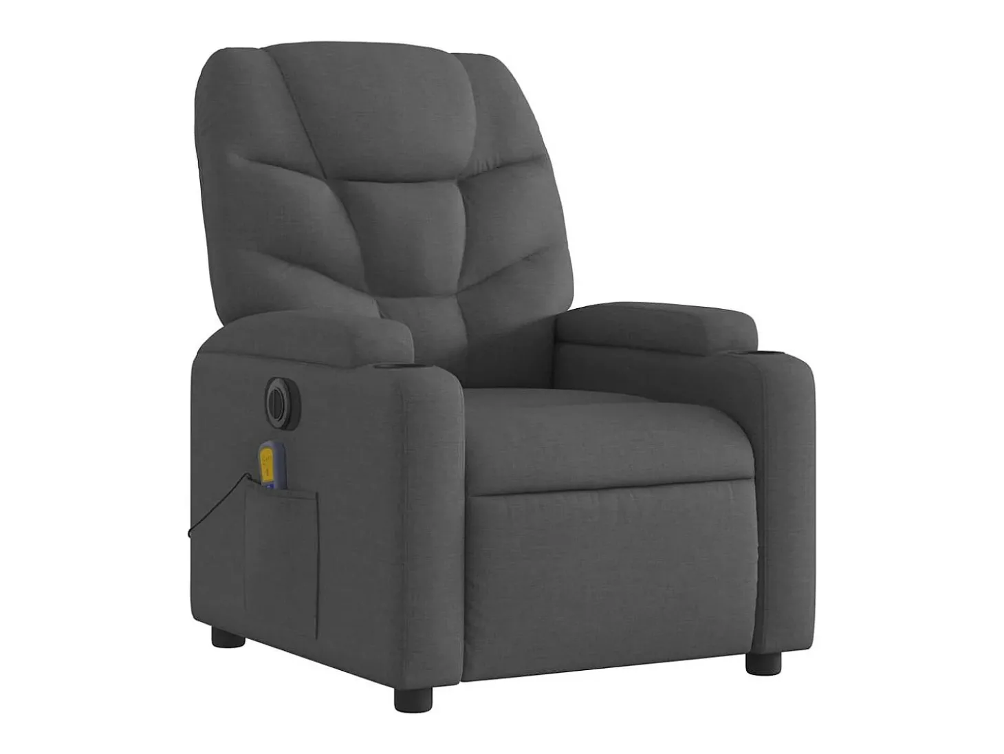 Poltrona reclinável de massagens elétrica tecido cinza-escuro SHL942676