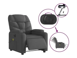 Poltrona reclinável de massagens elétrica tecido cinza-escuro SHL942676