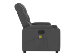 Poltrona reclinável de massagens elétrica tecido cinza-escuro SHL942676