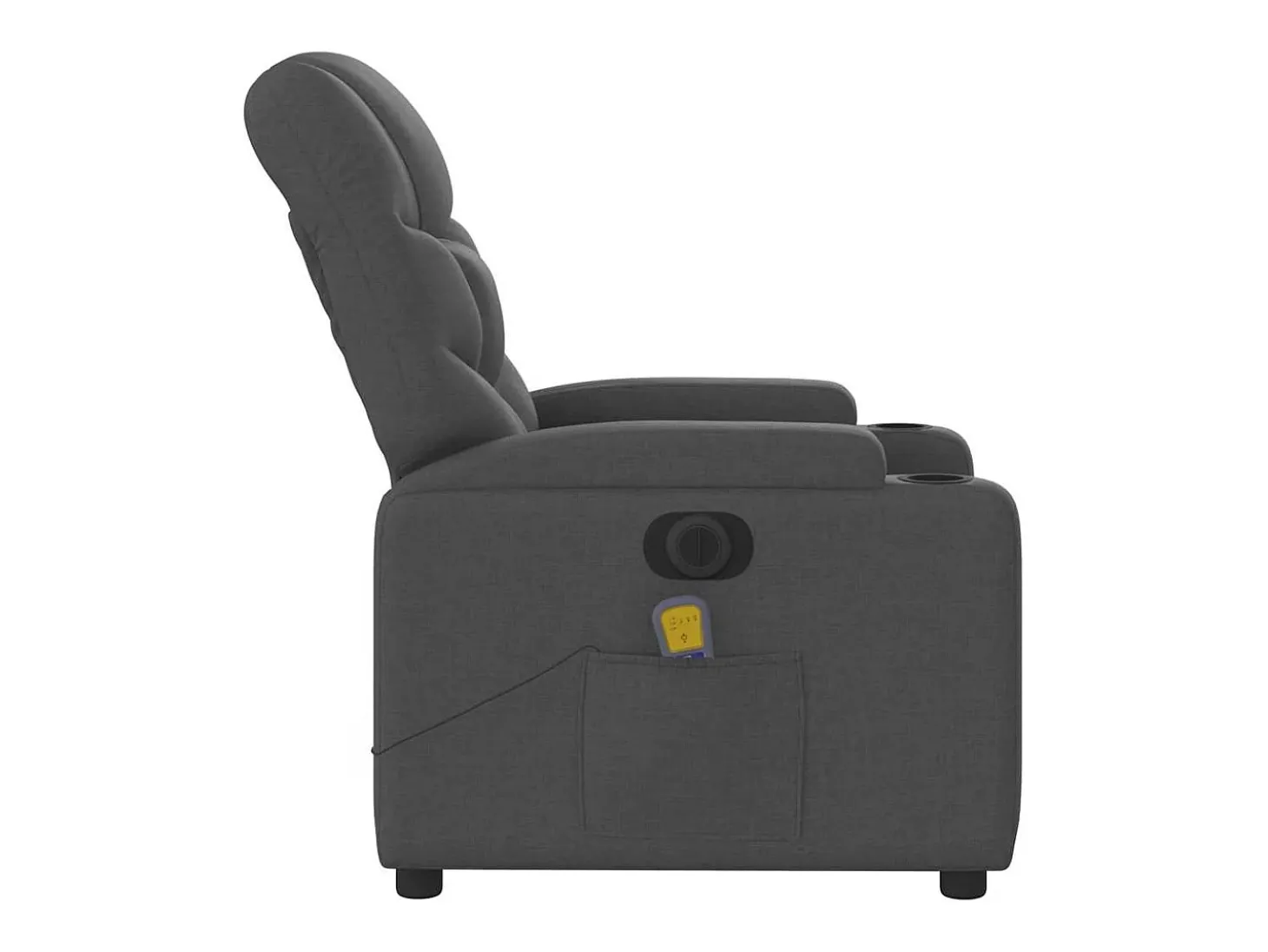 Poltrona reclinável de massagens elétrica tecido cinza-escuro SHL942676