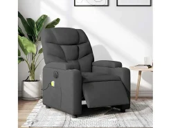 Poltrona reclinável de massagens elétrica tecido cinza-escuro SHL942676