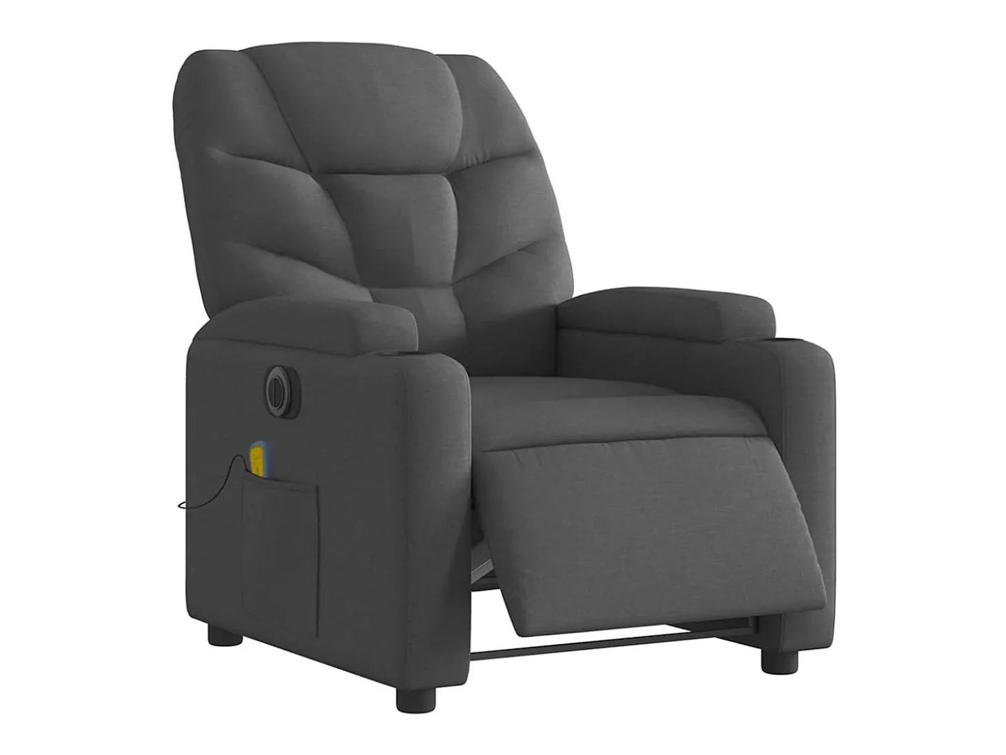 Poltrona reclinável de massagens elétrica tecido cinza-escuro SHL942676