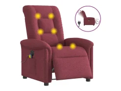 Poltrona reclinável de massagens elétrica tecido vermelho tinto SHL254001