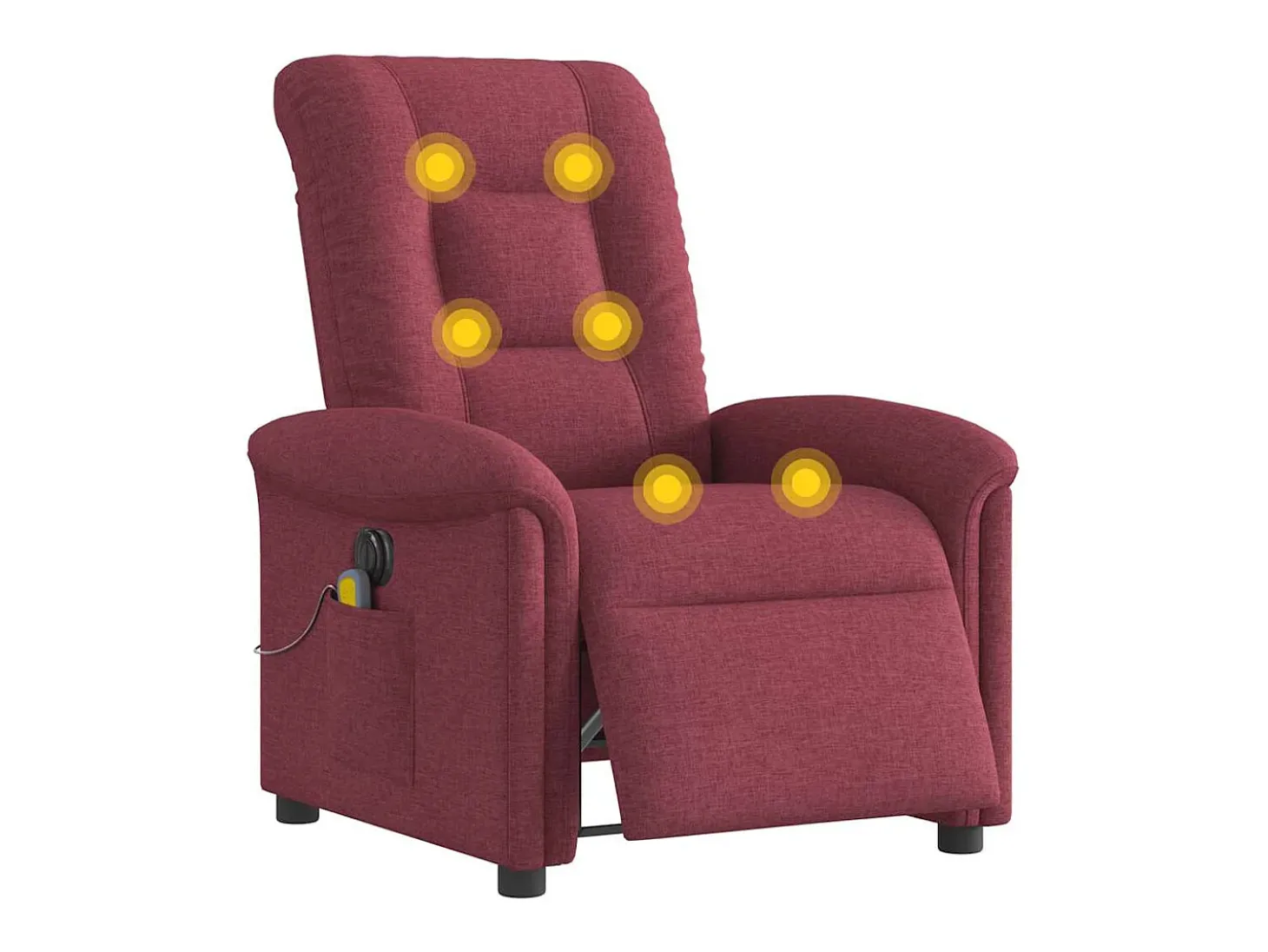 Poltrona reclinável de massagens elétrica tecido vermelho tinto SHL254001