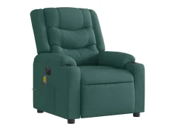 Poltrona reclinável de massagens elétrica tecido verde-escuro SHL216070
