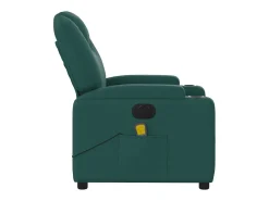Poltrona reclinável de massagens elétrica tecido verde-escuro SHL467953