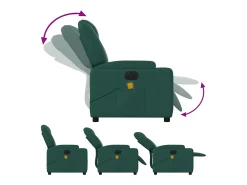Poltrona reclinável de massagens elétrica tecido verde-escuro SHL467953