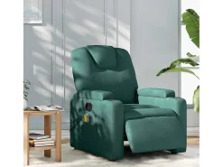 Poltrona reclinável de massagens elétrica tecido verde-escuro SHL467953