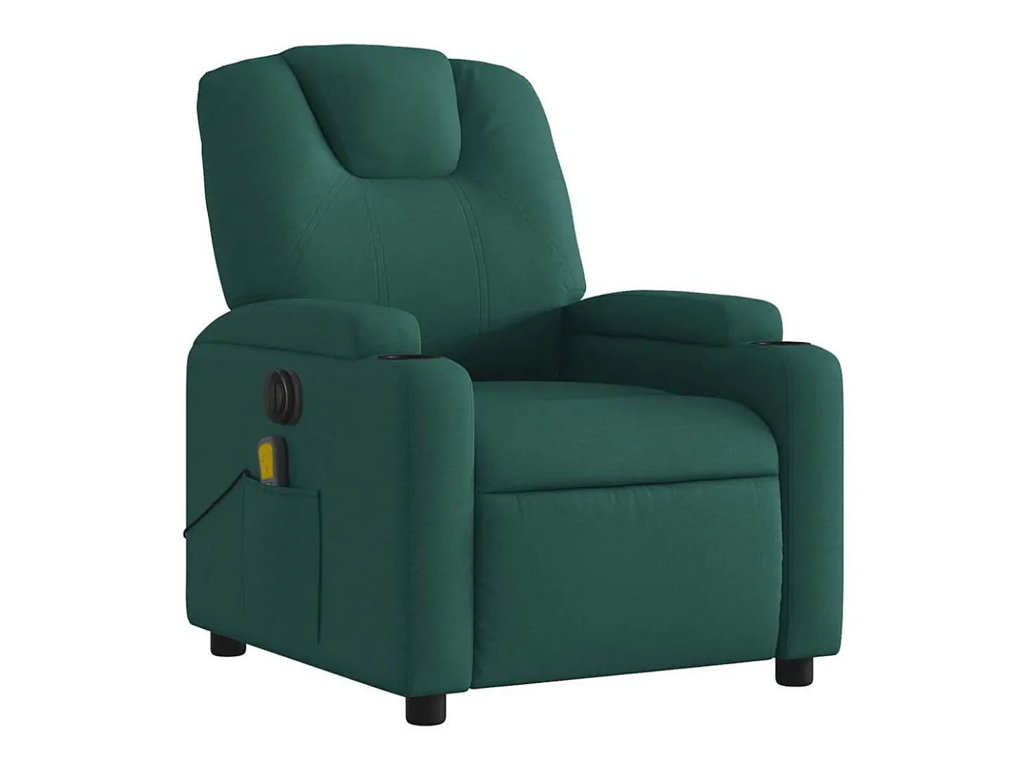 Poltrona reclinável de massagens elétrica tecido verde-escuro SHL467953