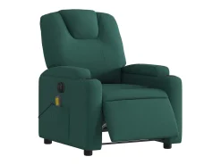 Poltrona reclinável de massagens elétrica tecido verde-escuro SHL467953