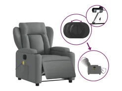 Poltrona reclinável de massagens elétrica tecido cinza-escuro SHL338470
