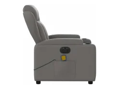 Poltrona reclinável de massagens elétrica tecido cinza-escuro SHL338470