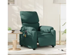 Poltrona reclinável de massagens elétrica tecido verde-escuro SHL721153